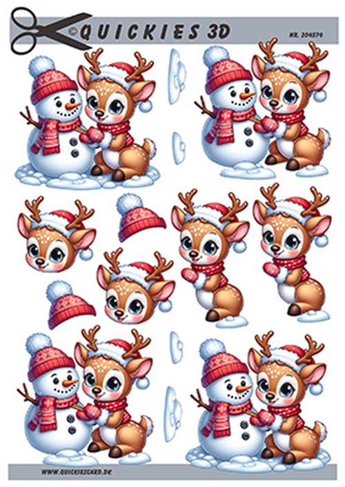 3D Rådyr og snemand